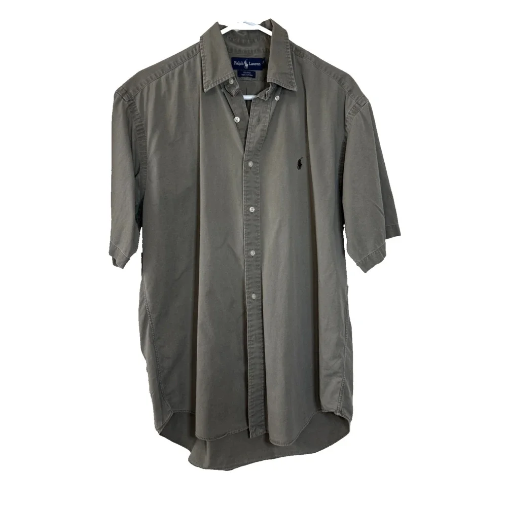 Polo Ralph Lauren Blake Vintage Cotton Twill Button-Down Shirt Medium Guatemala